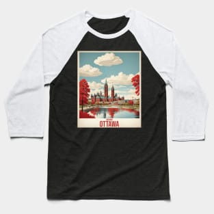 Ottawa Canada Vintage Poster Tourism Baseball T-Shirt